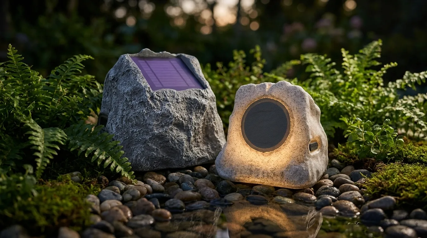 YE-BR91PS — Outdoor Rock Speaker · Solar