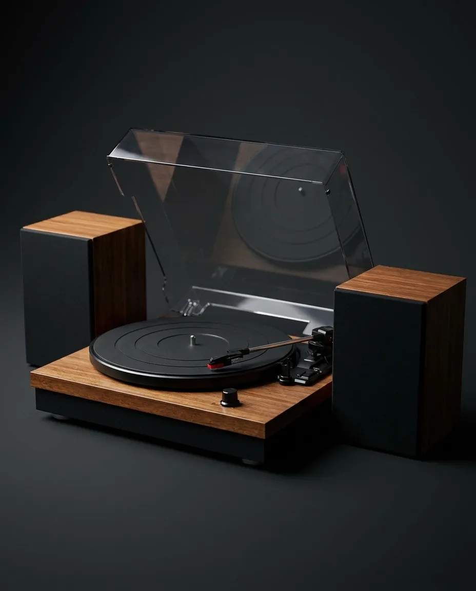 YE-TT61B — Turntable + 25W External Speakers